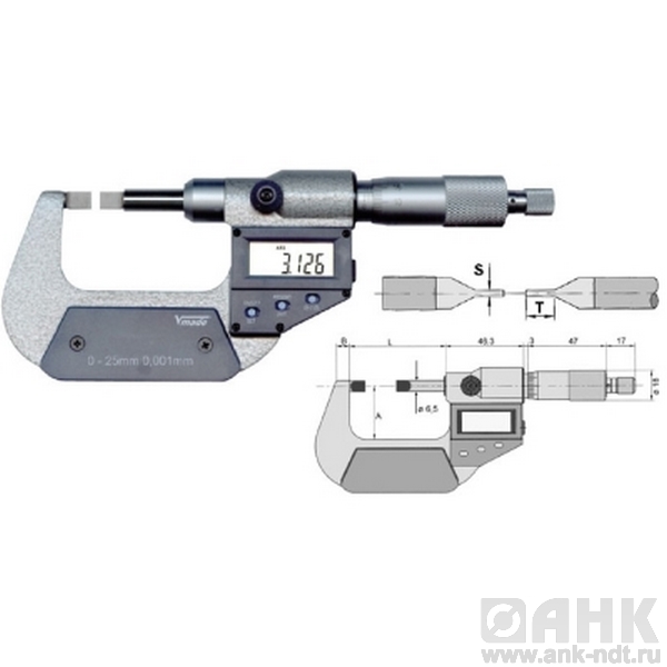 Микрометры Vogel цифровые IP40 для измерения пазов